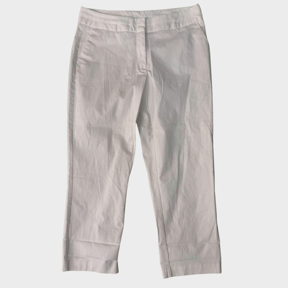 Worthington White Modern Fit Size 10 Capri Pants Cotton Spandex